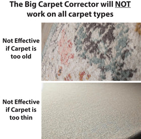 Carpet Corrector uses soft pyramid bristles to fluff fibers without damage.