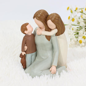 Carracci hand-painted resin mom and son figurine durable keepsake