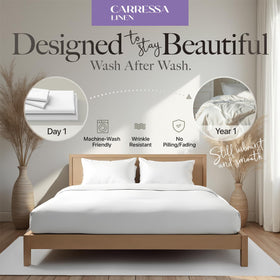 Carressa Linen packaging shows gift-ready presentation for holidays and special occasions.