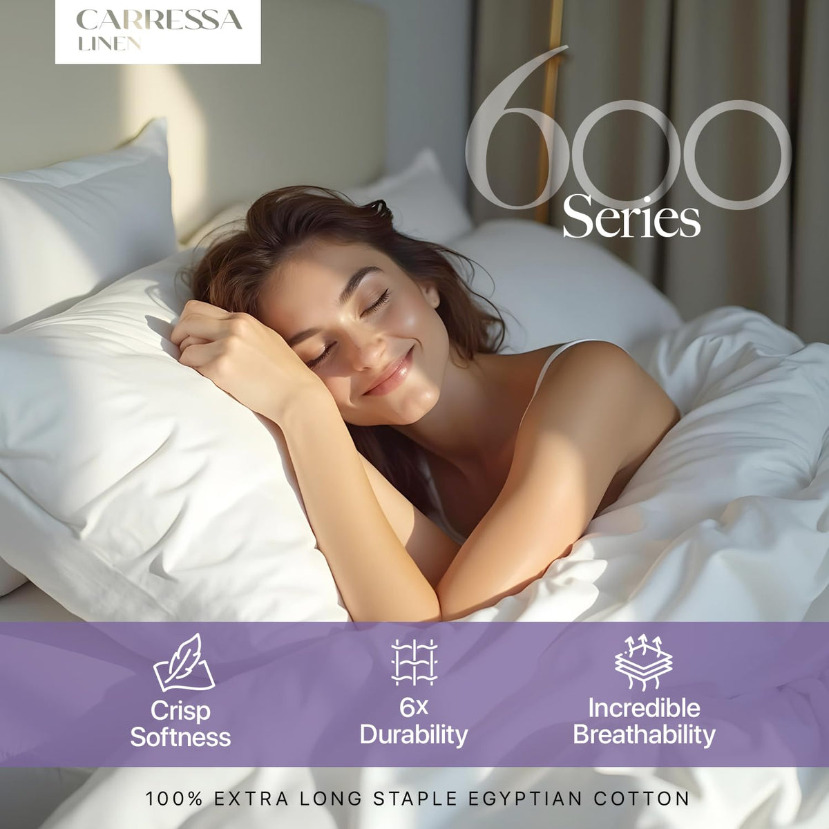 Carressa Linen queen sheet set flatlay demonstrates a complete 4-piece bedding bundle.