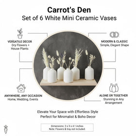 Carrot's Den empty white vase as a decorative accent on desk or shelf.