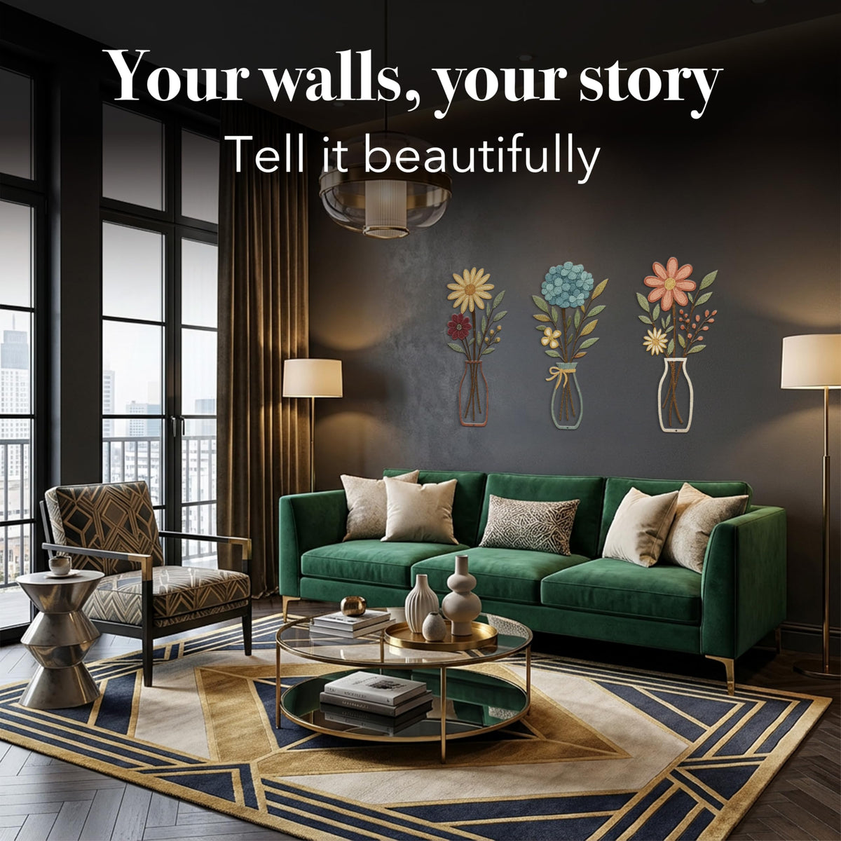 CarryWise metal blooms decorate bedrooms or dining rooms with boho-modern charm and rustic appeal.