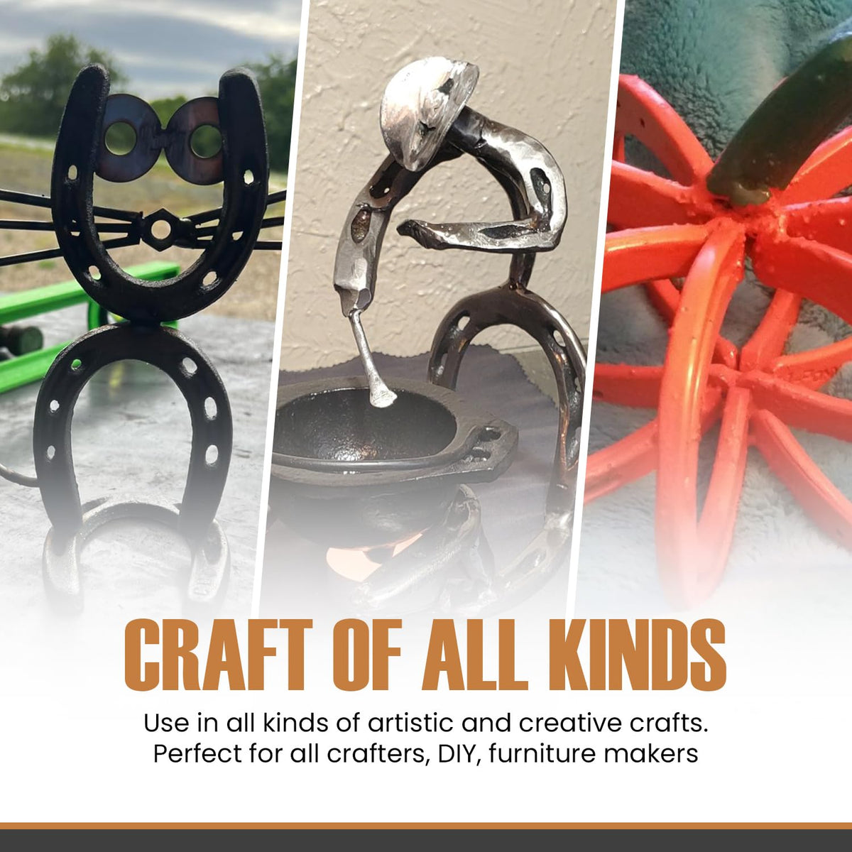 Carvers Olde Iron horseshoes for rustic wedding centerpieces and decor.