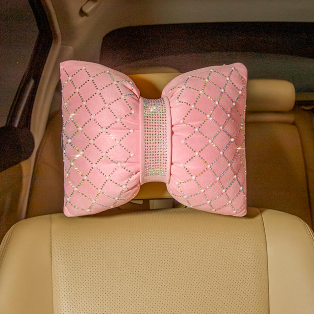 Carwales car-seat pillow bow design adds chic decor and comfort.