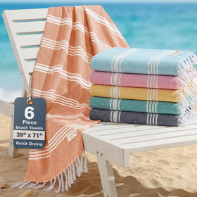 Casa Platino sand-free towel on the beach for quick sand removal