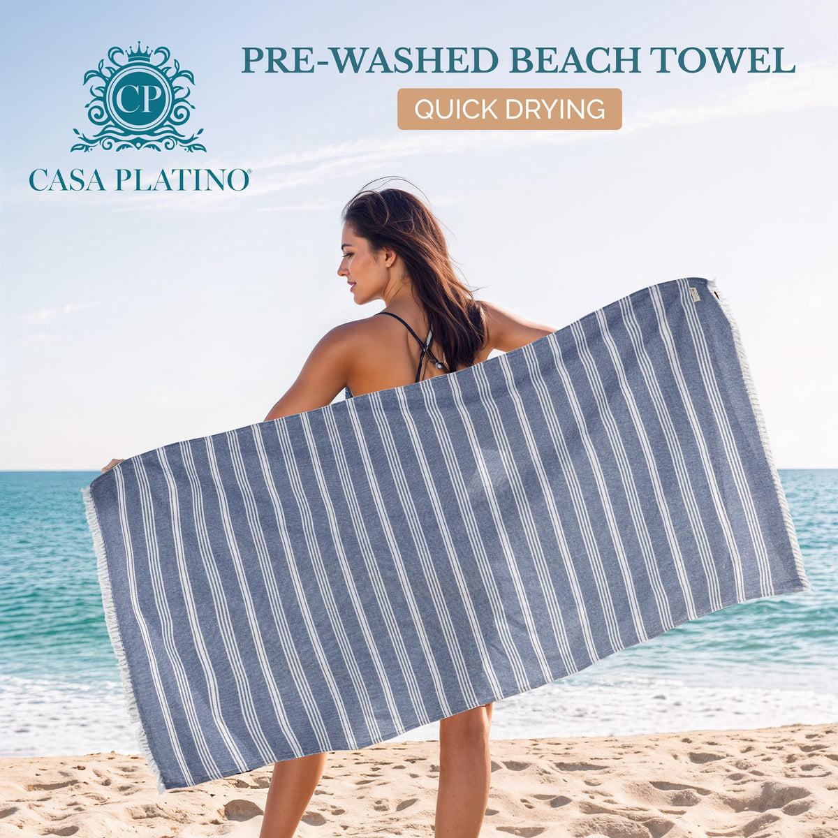 Casa Platino bulk towels folded for compact travel packing