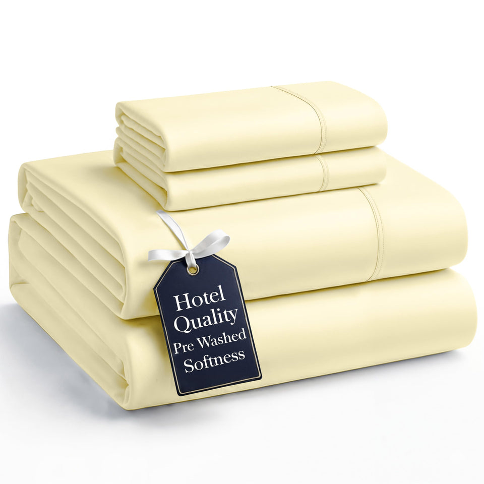 Casa Platino queen flat sheet in vanilla offers soft, breathable comfort for restful nights.