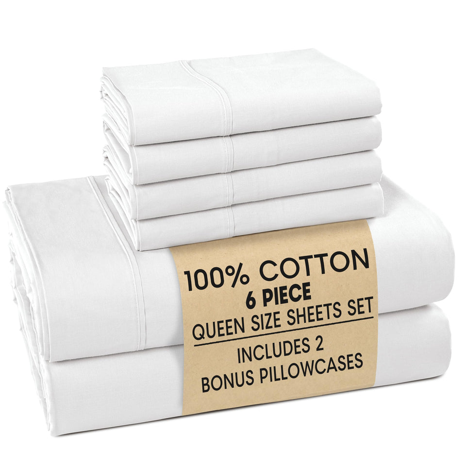 Casa Platino queen flat sheet detail highlighting smooth, breathable percale texture.
