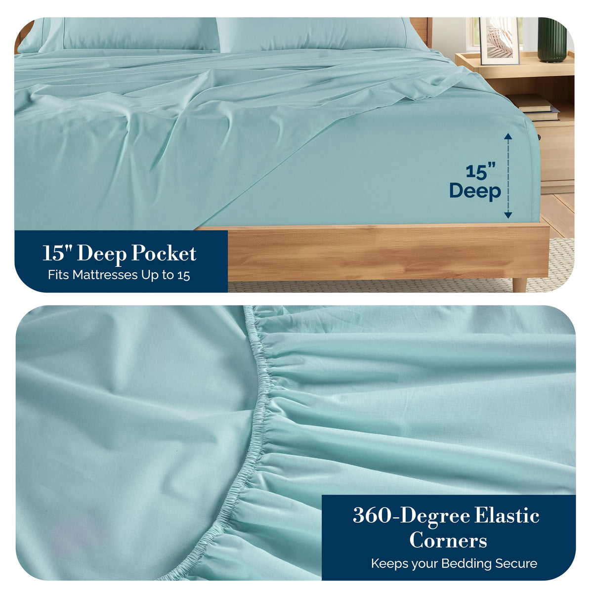 Casa Platino queen pillowcases (4) for soft, breathable comfort.