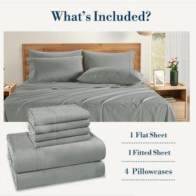 Casa Platino four gray pillowcases illustrate coordinated bedding set