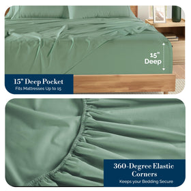 Casa Platino Queen set includes four pillowcases for a complete look.