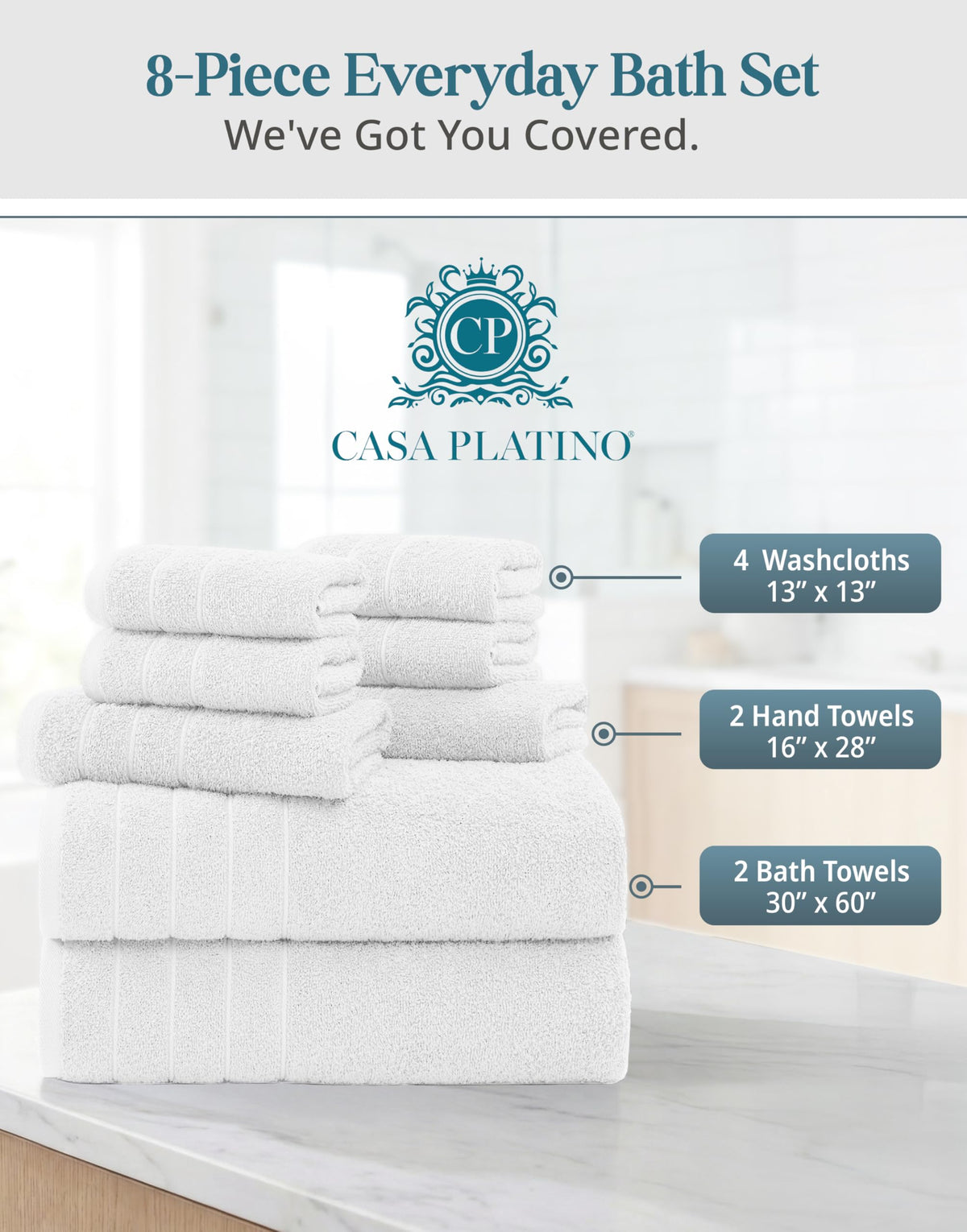 Close-up of Casa Platino towel texture showing plush loops for absorbency