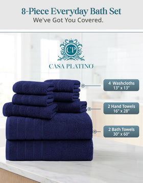 Casa Platino washcloth 13x13 compact softness for quick cleansing