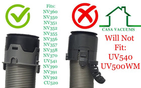 Casa Vacuums extended reach hose enables easier cleaning of tight spots