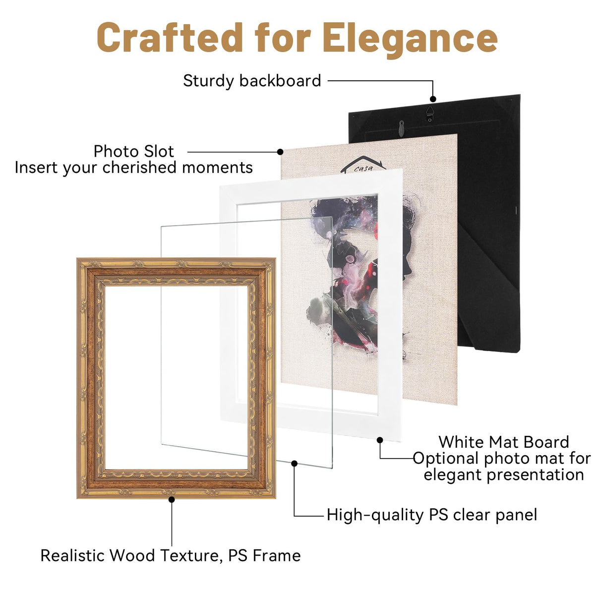 CasaDHG frame side detail highlights kickstand stability and ornate baroque flair.