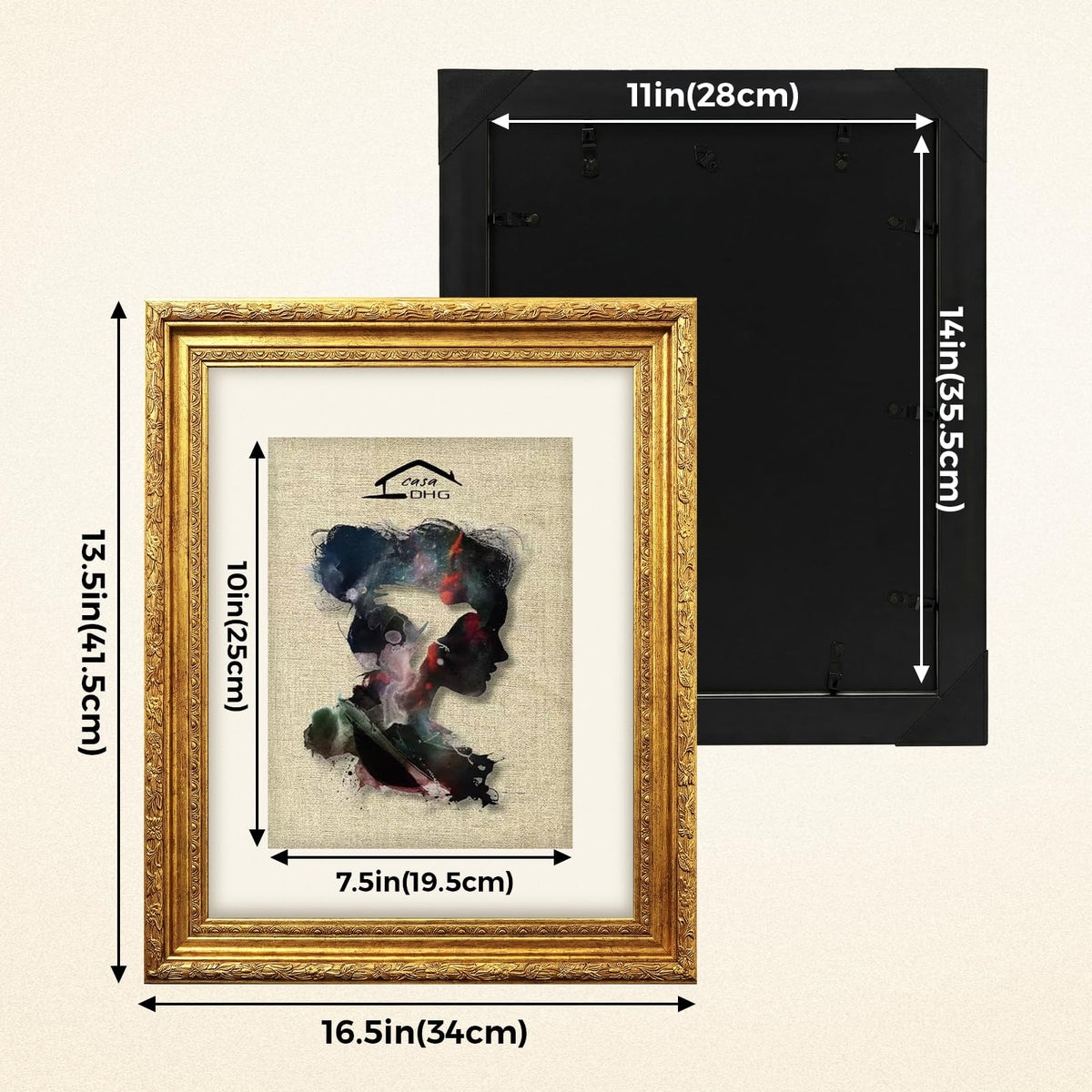 CasaDHG 8x10 mat option enhances 11x14 display with a refined border.