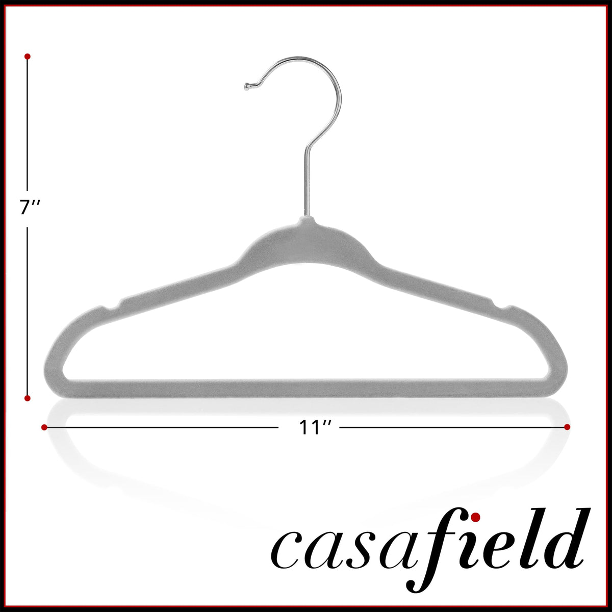 Casafield 11-inch hangers with horizontal pant bar enable versatile hanging.