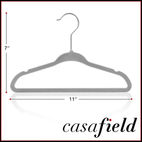 Casafield 11-inch hangers with horizontal pant bar enable versatile hanging.