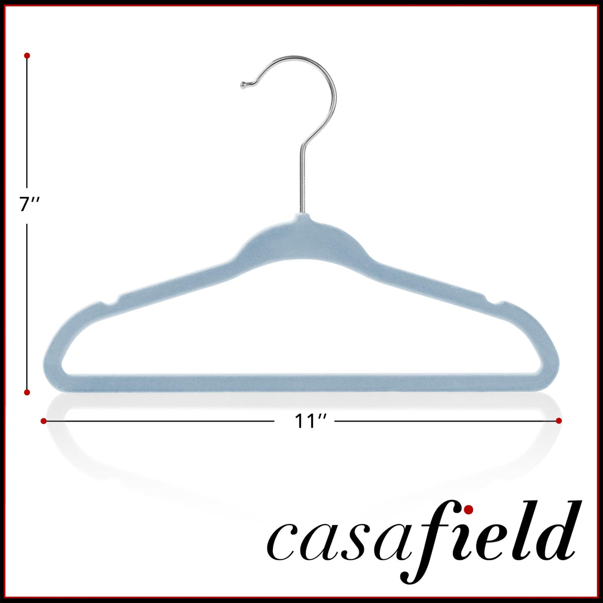 Casafield 11-inch hangers feature notches for straps and a pant bar.