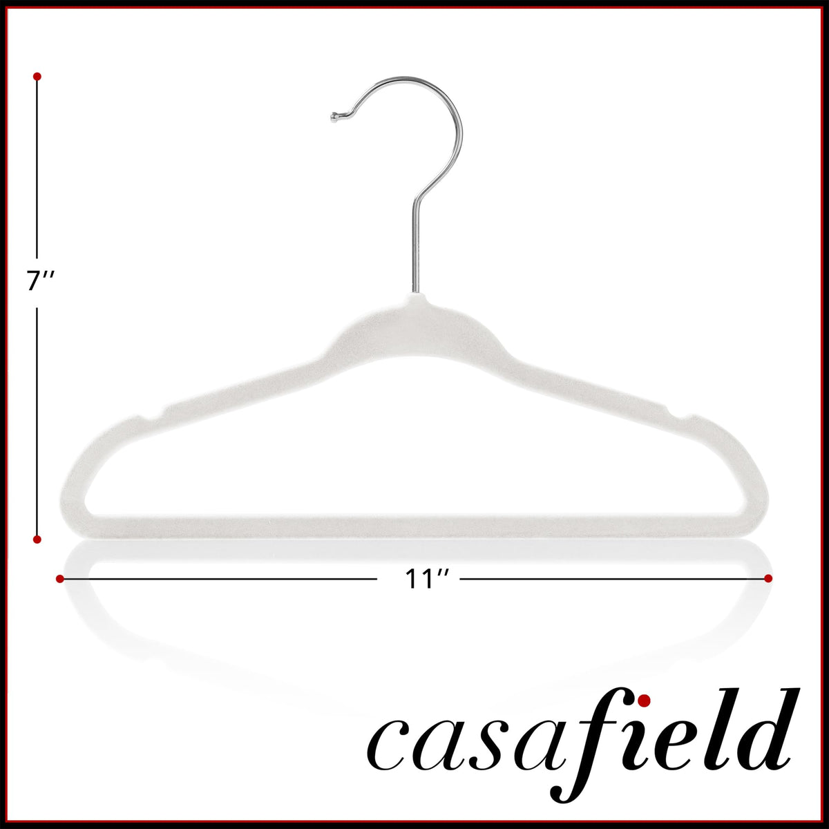 Slim profile Casafield hangers maximize closet space for baby outfits.