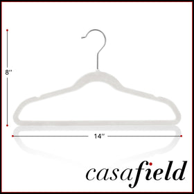 Casafield velvet 14-inch hangers slim design maximizes closet space.