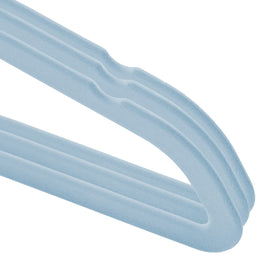 Casafield velvet baby hangers with swivel chrome hook for accessibility.
