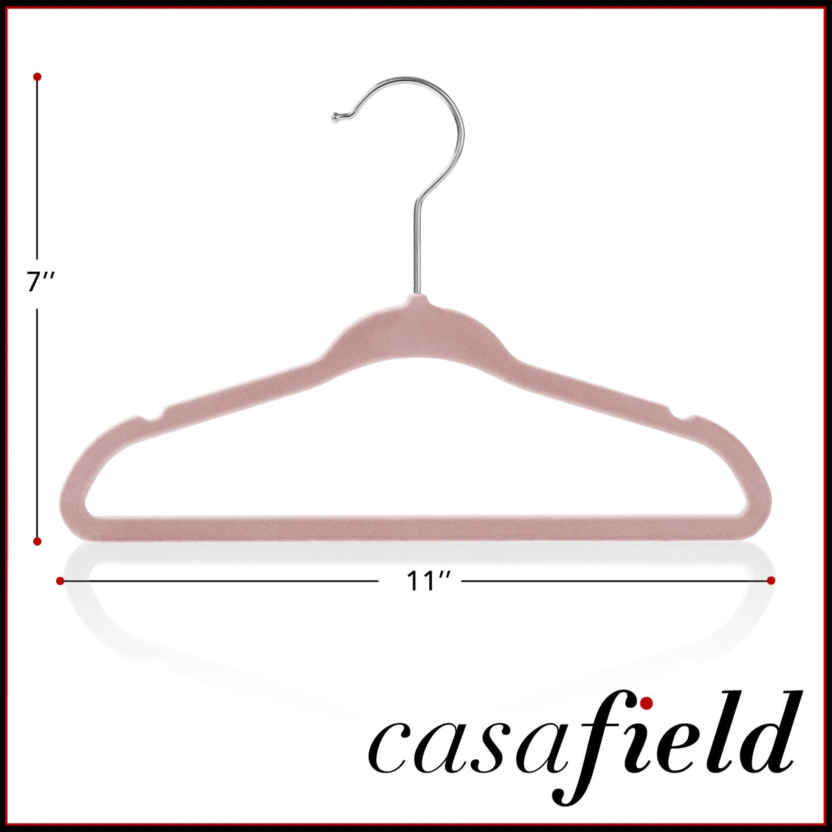 Casafield velvet baby hangers 11in feature gentle shoulders prevent creases.