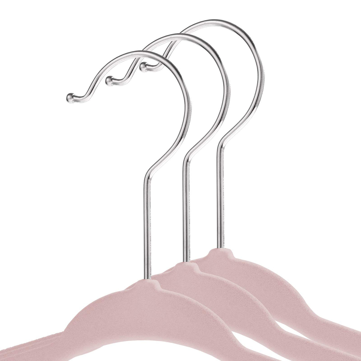 Casafield velvet baby hangers 11in on wardrobe to organize infant and toddler clothes.