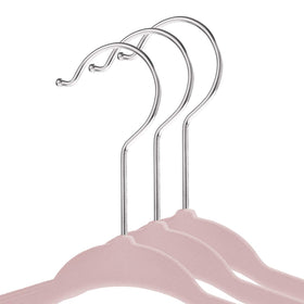 Casafield velvet baby hangers 11in on wardrobe to organize infant and toddler clothes.