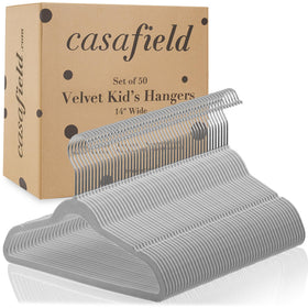 Casafield velvet kid's hangers gray 14inch supports clothes up to five pounds