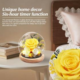 Casaido glass dome highlights delicate petals from every angle