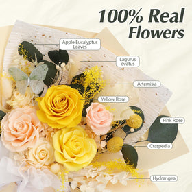 Casaido white vase included with bouquet, ready to display.