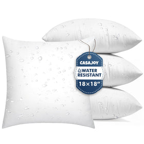 CasaJoy pack of four 18x18 outdoor pillow inserts for patio comfort and versatility.
