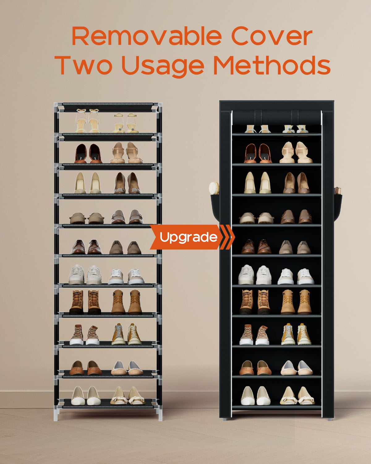 CASAMAYA adjustable tiers let you store boots and tall footwear.