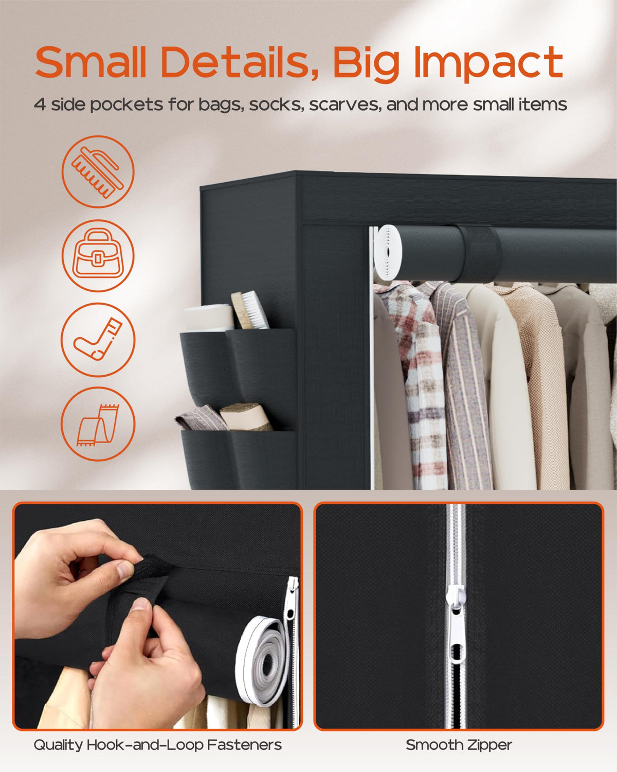Casamaya closet sturdy steel tubing and fabric construction