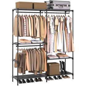 Casamaya clothes rack front view showing large capacity for organized outfits