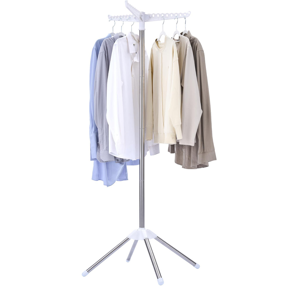 Casamaya drying rack with 360-degree rotation for easy clothes access.