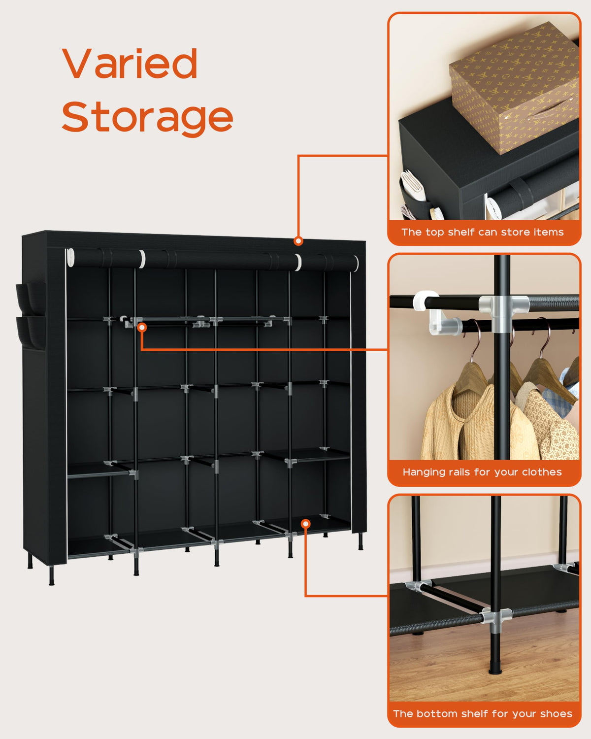 CASAMAYA portable closet anti-tip kit enhances safety by securing to the wall.