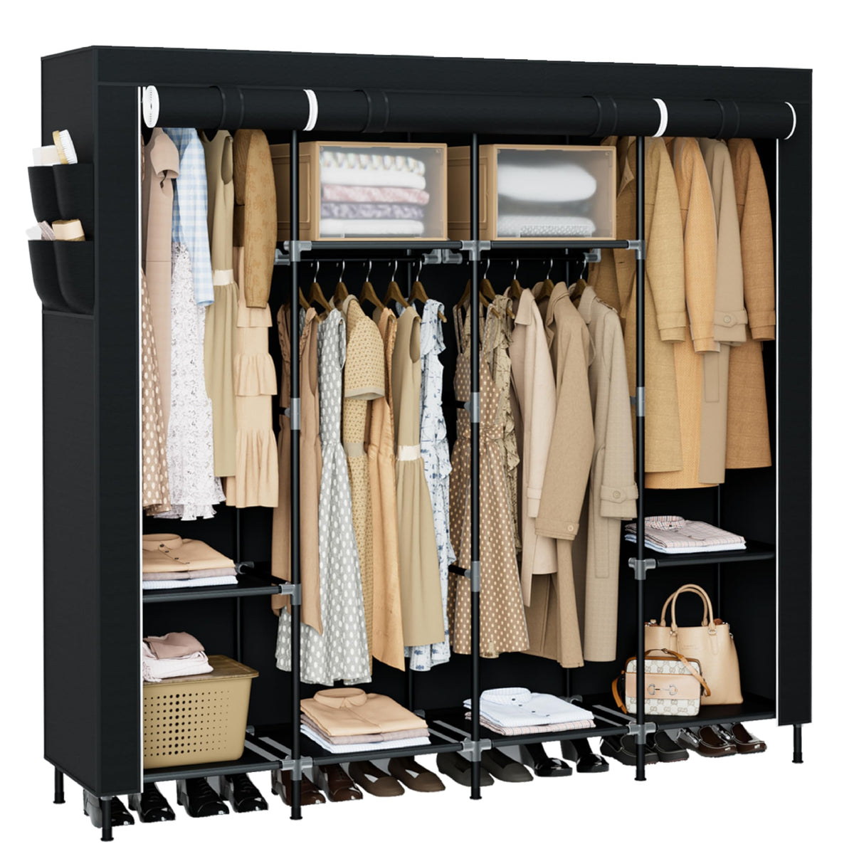 CASAMAYA portable closet cover protects clothes from dust and keeps them organized.