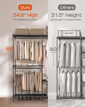 Casamaya portable closet top shelf storage for boxes and bags