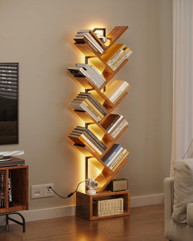 Casaottima tree bookshelf showing eight-tier narrow storage layout