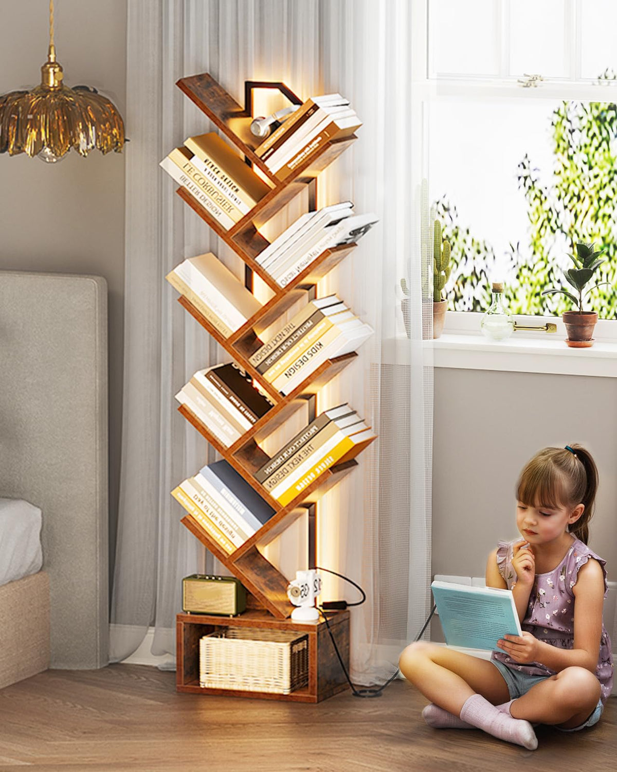 Casaottima tree bookshelf with labeled parts for easy assembly