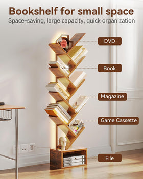 Casaottima tree bookshelf metal and wood contrast adds sturdy style
