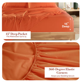Casa Platino queen fitted sheet with a 15 inch deep pocket secures the mattress.