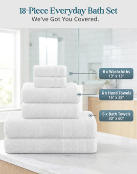 Casa Platino six hand towels 16x28 ideal for guest bathrooms and daily tasks.