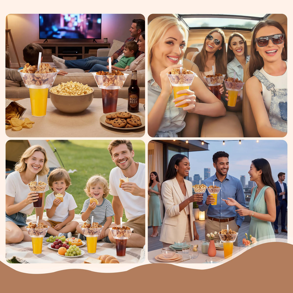 Casarak versatile serveware for desserts, snacks, ice cream, and yogurt on the go.