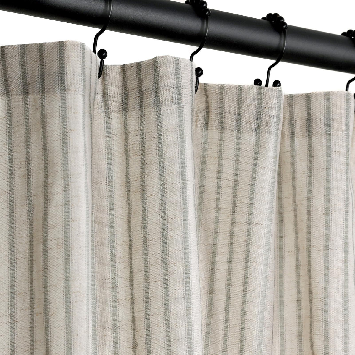 CasaTena Farmhouse striped curtain 72x84 enhances rustic bathroom style and fits most showers.