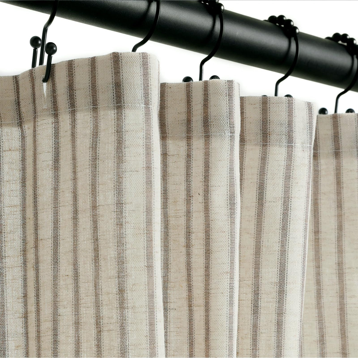 CasaTena Farmhouse striped shower curtain 72x84 elevates rustic bathroom style.