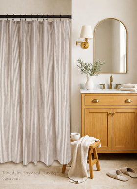 CasaTena rustic taupe stripes closeup highlights timeless design.