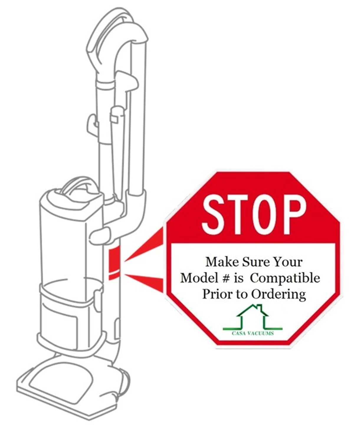 Casa Vacuums stretch-hose-with-integrated-end enables easy maneuvering.